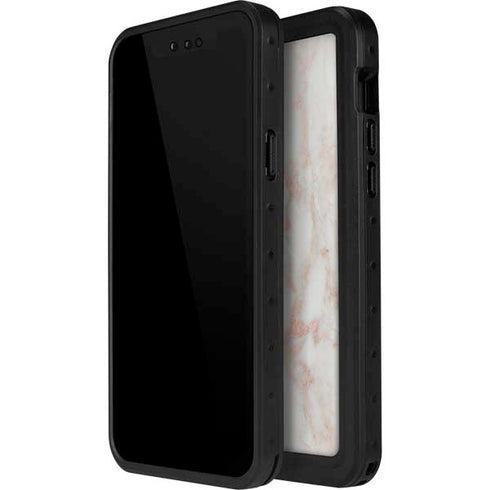 Rose Gold Marble iPhone 15 Waterproof Case